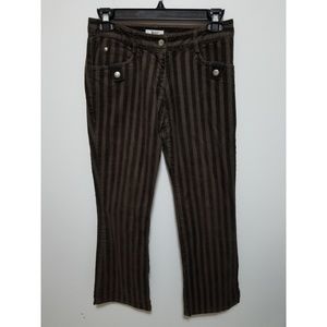 Veeko dark brown pants with vertical stripes